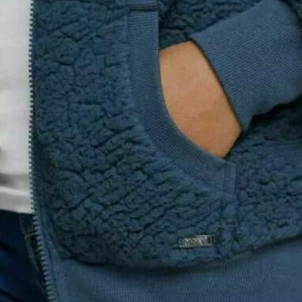 Marc New York Women's Cozy Fleece Full Zip Hooded Jacket (Blue, Small) - Picture 4 of 5